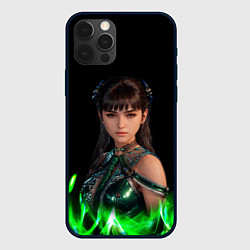 Чехол для iPhone 12 Pro Max Stellar Blade зеленое пламя, цвет: 3D-черный