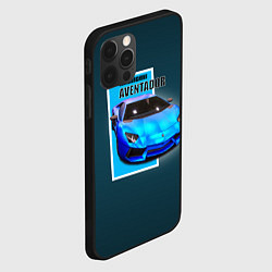 Чехол для iPhone 12 Pro Max Спортивная итальянская машина Lamborghini Aventado, цвет: 3D-черный — фото 2