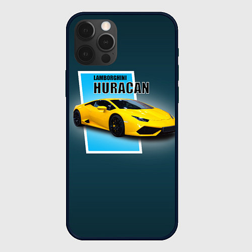 Чехол iPhone 12 Pro Max Спортивная итальянская машина Lamborghini Huracan / 3D-Черный – фото 1