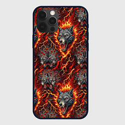 Чехол iPhone 12 Pro Max Волки эпичный паттерн