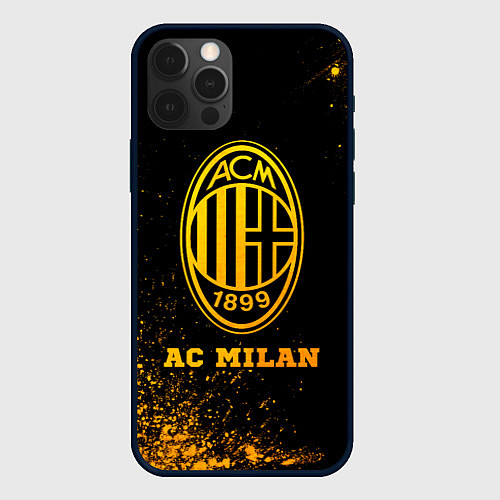 Чехол iPhone 12 Pro Max AC Milan - gold gradient / 3D-Черный – фото 1