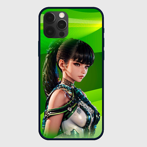 Чехол iPhone 12 Pro Max Stellar Blade Eve зеленый абстракт / 3D-Черный – фото 1
