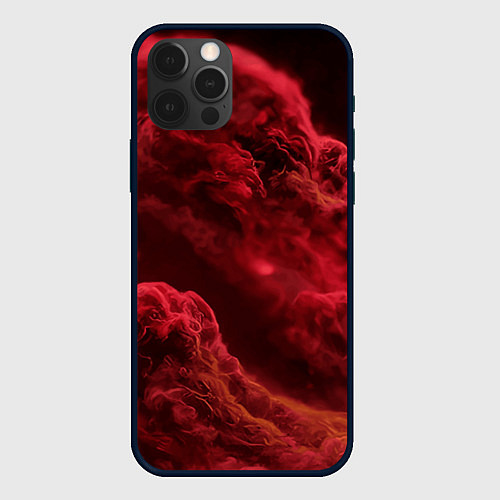 Чехол iPhone 12 Pro Max Красный густой дым инферно - inferno red / 3D-Черный – фото 1