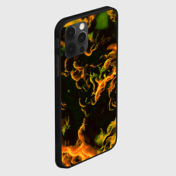 Чехол для iPhone 12 Pro Max Жёлтое огненное пламя инферно - inferno yellow, цвет: 3D-черный — фото 2