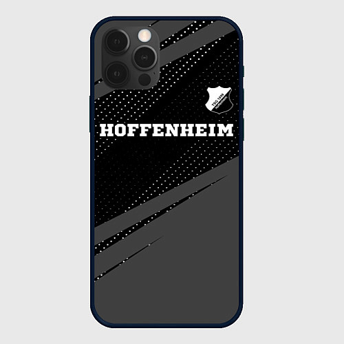 Чехол iPhone 12 Pro Max Hoffenheim sport на темном фоне посередине / 3D-Черный – фото 1