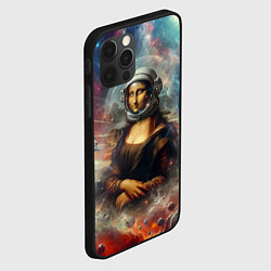 Чехол для iPhone 12 Pro Max Мона Лиза в открытом космосе - нейросеть, цвет: 3D-черный — фото 2