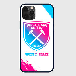 Чехол iPhone 12 Pro Max West Ham neon gradient style