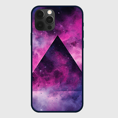 Чехол iPhone 12 Pro Max Пирамида в космосе абстракции / 3D-Черный – фото 1