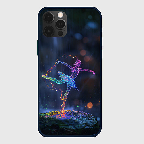 Чехол iPhone 12 Pro Max Световые точки в форме балерины / 3D-Черный – фото 1