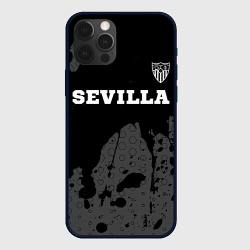 Чехол iPhone 12 Pro Max Sevilla sport на темном фоне посередине / 3D-Черный – фото 1