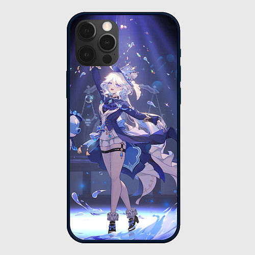 Чехол iPhone 12 Pro Max Genshin Impact Furina servants / 3D-Черный – фото 1