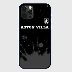 Чехол для iPhone 12 Pro Max Aston Villa sport на темном фоне посередине, цвет: 3D-черный