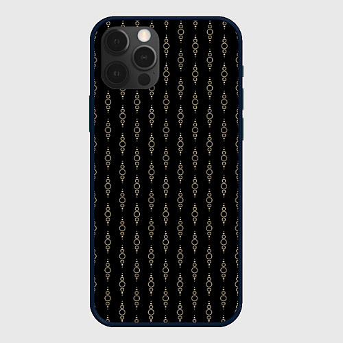 Чехол iPhone 12 Pro Max Чёрный горошки-цепочки / 3D-Черный – фото 1