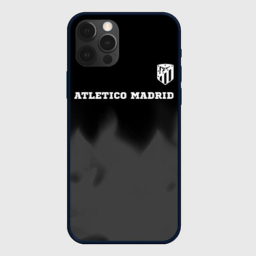 Чехол iPhone 12 Pro Max Atletico Madrid sport на темном фоне посередине / 3D-Черный – фото 1