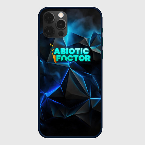 Чехол iPhone 12 Pro Max Abiotic Factor логотип холодный фон / 3D-Черный – фото 1