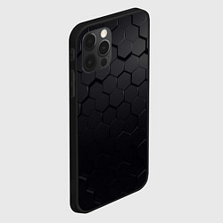 Чехол для iPhone 12 Pro Max Камуфляж черных плит, цвет: 3D-черный — фото 2