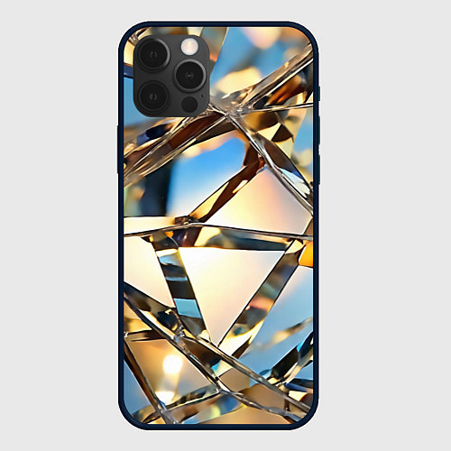 Чехол iPhone 12 Pro Max Грани стекла / 3D-Черный – фото 1