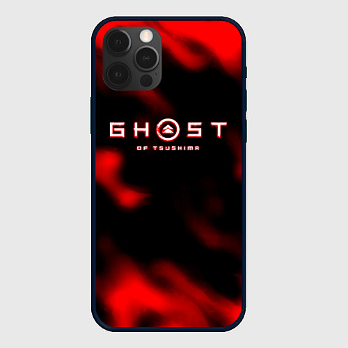 Чехол iPhone 12 Pro Max Ghost of Tsushima огненный стиль / 3D-Черный – фото 1
