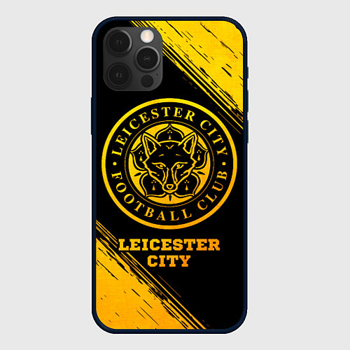 Чехол iPhone 12 Pro Max Leicester City - gold gradient / 3D-Черный – фото 1