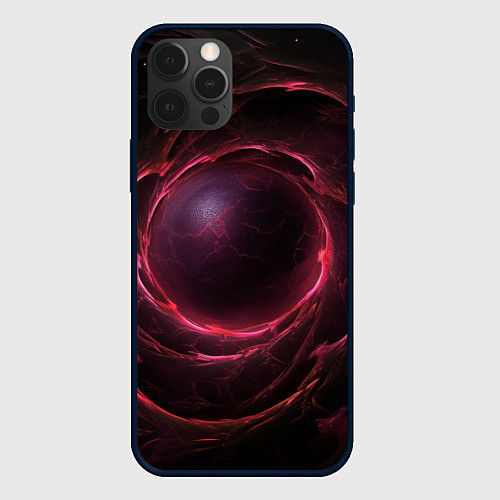 Чехол iPhone 12 Pro Max Темный магический фон с круглым порталом / 3D-Черный – фото 1