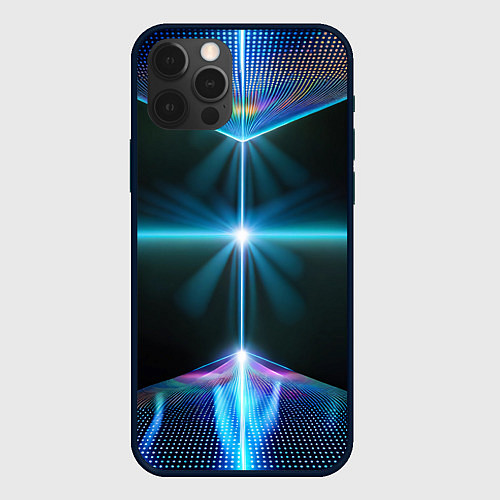 Чехол iPhone 12 Pro Max Фантастический портал в космос / 3D-Черный – фото 1