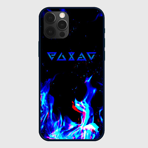 Чехол iPhone 12 Pro Max The Witcher fire logo glitch / 3D-Черный – фото 1