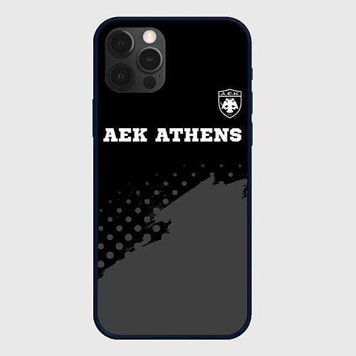 Чехол iPhone 12 Pro Max AEK Athens sport на темном фоне посередине / 3D-Черный – фото 1