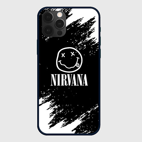 Чехол iPhone 12 Pro Max Nirvana текустура краски / 3D-Черный – фото 1