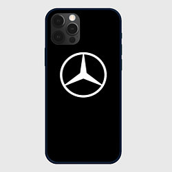 Чехол для iPhone 12 Pro Max Mercedes benz logo white, цвет: 3D-черный