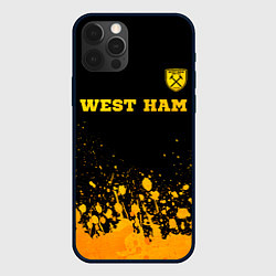 Чехол iPhone 12 Pro Max West Ham - gold gradient посередине