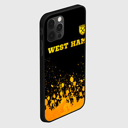 Чехол для iPhone 12 Pro Max West Ham - gold gradient посередине, цвет: 3D-черный — фото 2