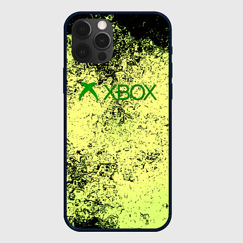 Чехол iPhone 12 Pro Max Xbox брызги красок кислота / 3D-Черный – фото 1