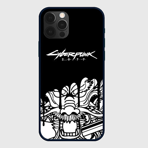 Чехол iPhone 12 Pro Max Cyberpunk steel samurai / 3D-Черный – фото 1