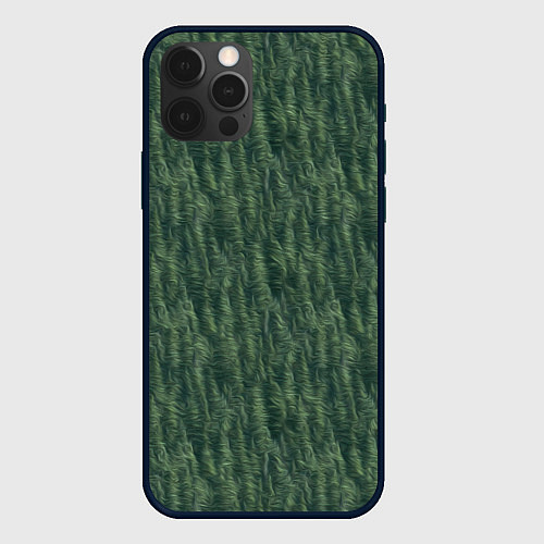 Чехол iPhone 12 Pro Max Зеленые клубы шерсти / 3D-Черный – фото 1