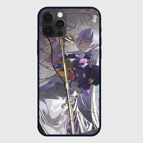 Чехол iPhone 12 Pro Max Honkai Star Rail Robin поёт за микрофоном / 3D-Черный – фото 1