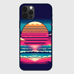 Чехол iPhone 12 Pro Max Закат на пляже vaporwave