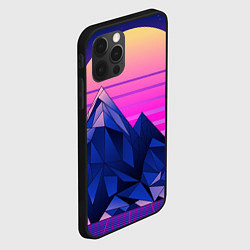 Чехол для iPhone 12 Pro Max Vaporwave неоновые горы, цвет: 3D-черный — фото 2