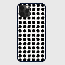 Чехол для iPhone 12 Pro Max Лаконичные мазки квадраты, цвет: 3D-черный