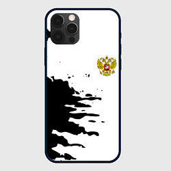 Чехол для iPhone 12 Pro Max Россия герб звёзды в красках, цвет: 3D-черный