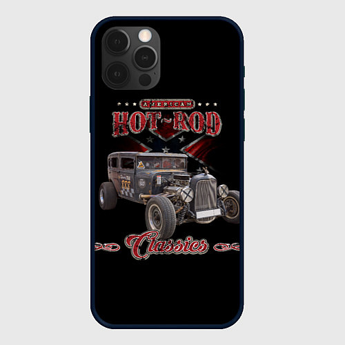 Чехол iPhone 12 Pro Max Классический хот-род в rat стиле / 3D-Черный – фото 1