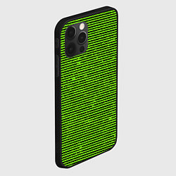 Чехол для iPhone 12 Pro Max Чёрно-салатовый полосатый, цвет: 3D-черный — фото 2