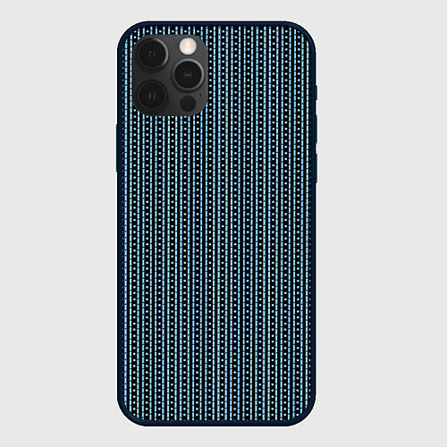 Чехол iPhone 12 Pro Max Чёрно-синий полосы в горошек / 3D-Черный – фото 1