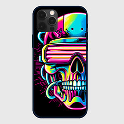 Чехол iPhone 12 Pro Max Cyber skull - ai art neon