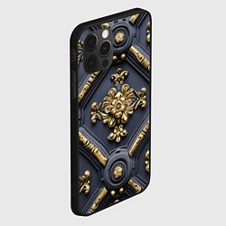 Чехол для iPhone 12 Pro Max Классические объемные золотые узоры, цвет: 3D-черный — фото 2