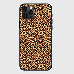 Чехол для iPhone 12 Pro Max Леопардовый узор текстура-шкура, цвет: 3D-черный