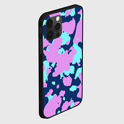 Чехол для iPhone 12 Pro Max Паттерн с сиреневыми и голубыми пятнами, цвет: 3D-черный — фото 2