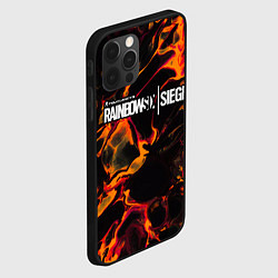 Чехол для iPhone 12 Pro Max Rainbow Six red lava, цвет: 3D-черный — фото 2