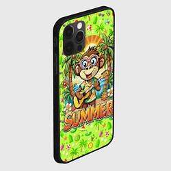 Чехол для iPhone 12 Pro Max Обезьяна с гитарой летний вайб, цвет: 3D-черный — фото 2