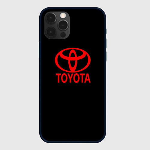 Чехол iPhone 12 Pro Max Toyota red logo / 3D-Черный – фото 1