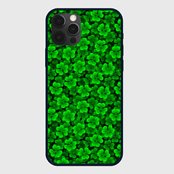 Чехол iPhone 12 Pro Max Клеверный узор паттерновый
